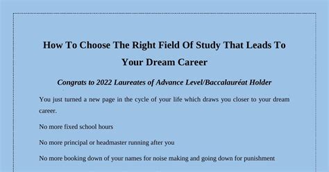 Choose a Field of Study: