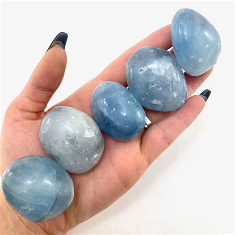 Choose a tumbled celestite that you are drawn to.