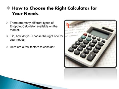 Choose the right calculator for your needs