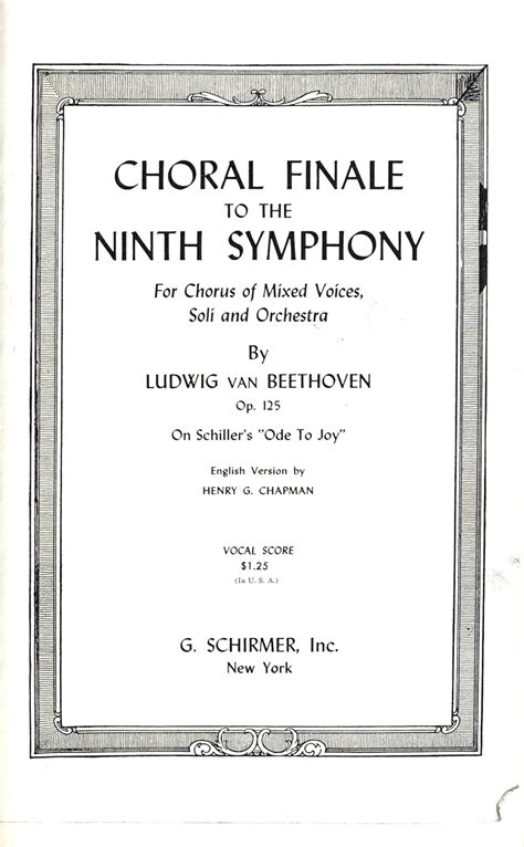 Choral Finale To The Ninth Symphony (Vocal Score) Ebook Doc