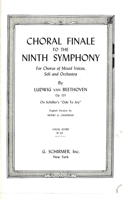 Choral Finale To The Ninth Symphony (Vocal Score) Ebook Doc