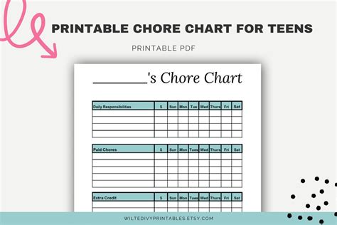 Chore Pay Chart