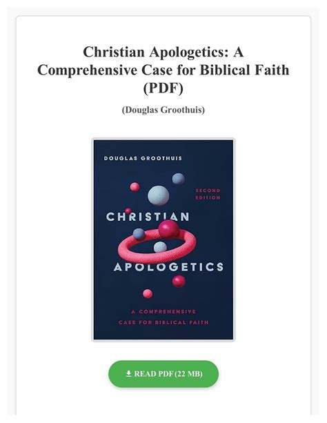 Christian Apologetics A Comprehensive Case for Biblical Faith PDF