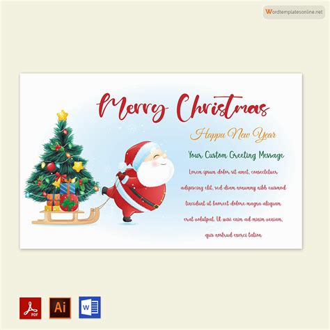 Christmas Card Word Template