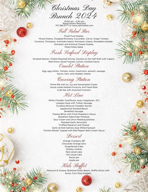 Christmas Day Brunch (11:00 AM - 3:00 PM)