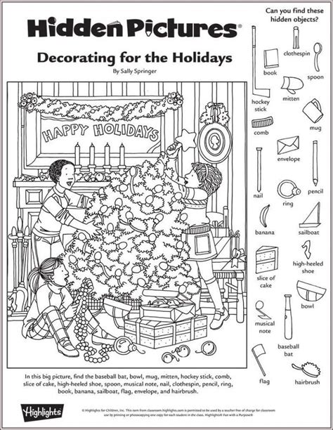 Christmas Hidden Pictures Printable