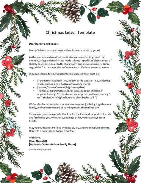 Christmas Holiday Letter Template