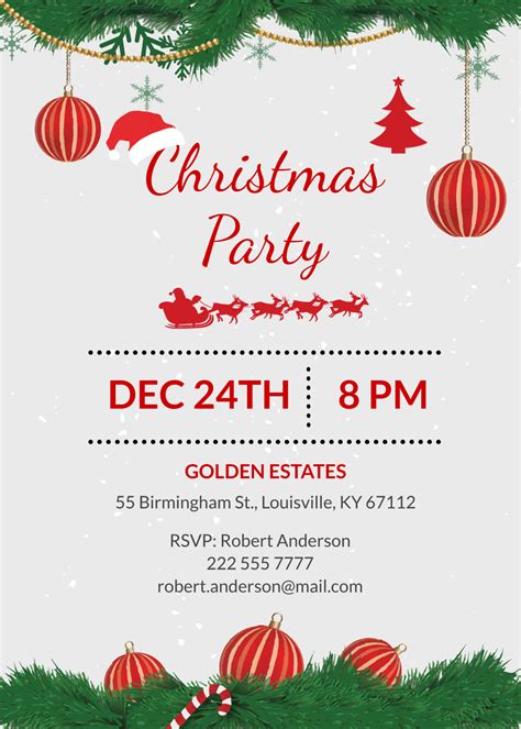 Christmas Invitation Template Word