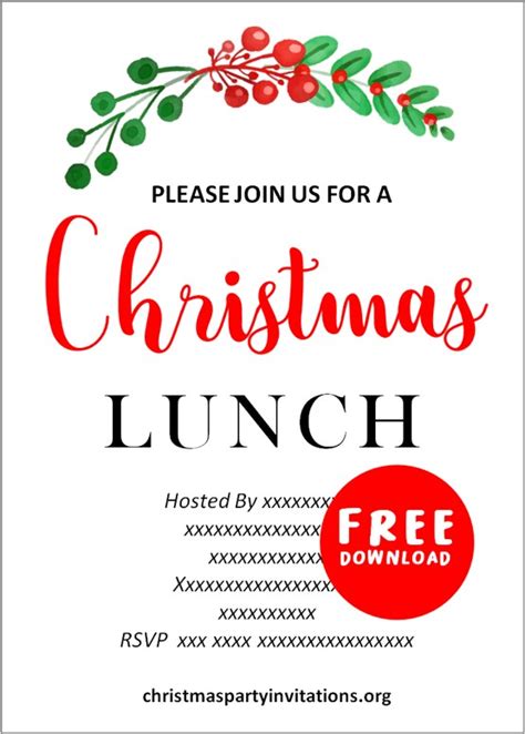 Christmas Lunch Invite Template