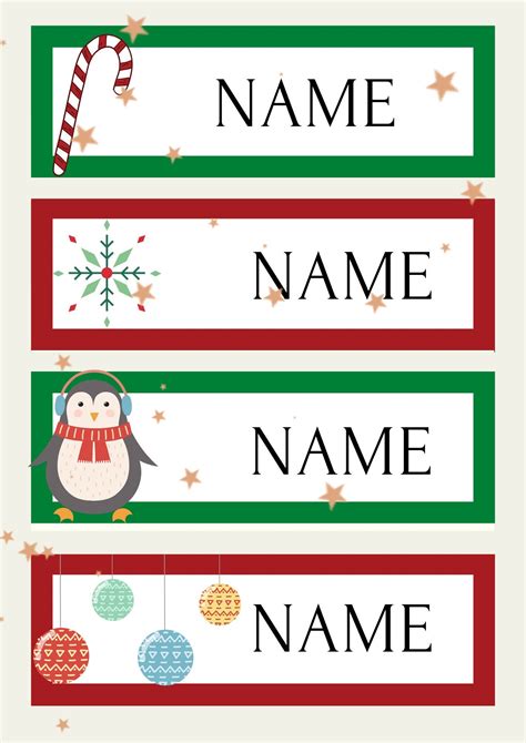 Christmas Name Tags Free Printable