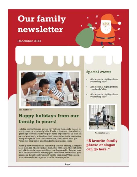 Christmas Newsletter Template Word