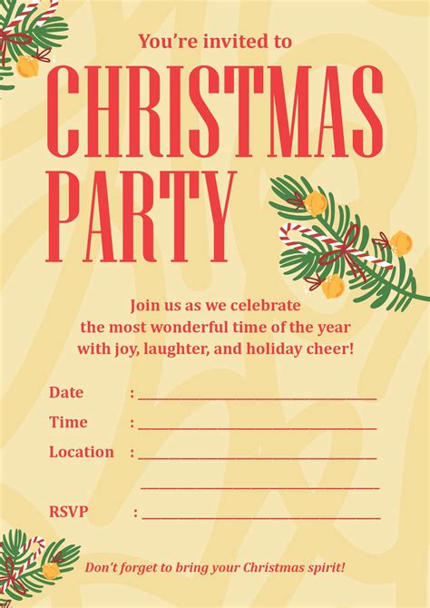 Christmas Party Printable Invitations
