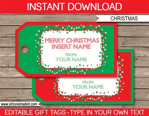 Christmas Tag Template Free