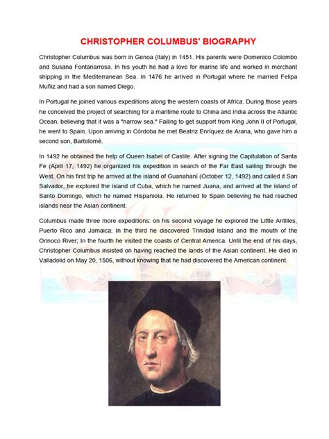 Christopher Columbus: A Brief Biography