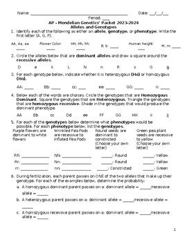 Chromosomal Theory Of Inheritance Packet Answer Key Doc