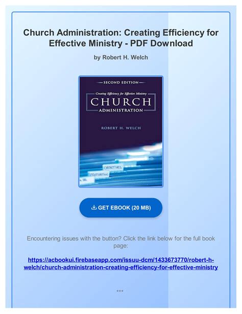 Church Administration: Creating Efficiency for Effective Ministry [Hardcover] Ebook Ebook Doc