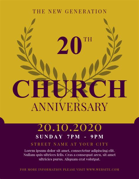 Church Anniversary Templates Free