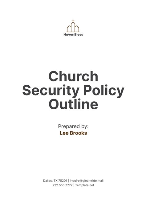 Church Security Plan Template