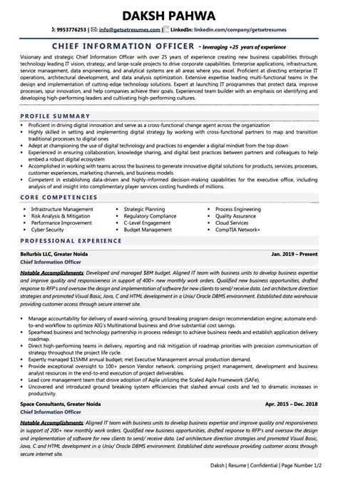 Cio Resume Template