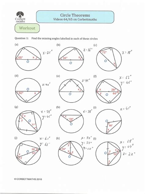 Circle Theorems Mymaths Answers Reader