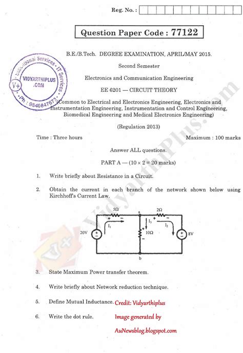 Circuit Theory Question Papers With Answer Epub