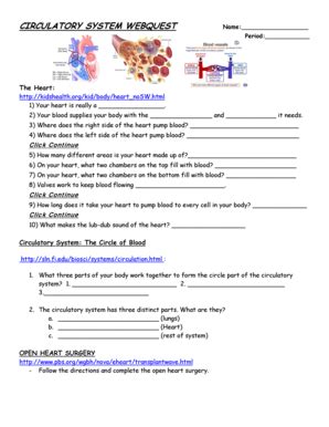 Circulatory System Webquest Answer Key Kindle Editon