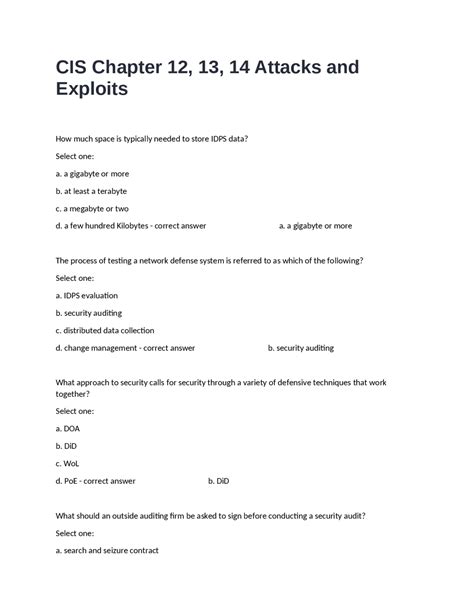 Cis Assessment Standard 2 Answers PDF