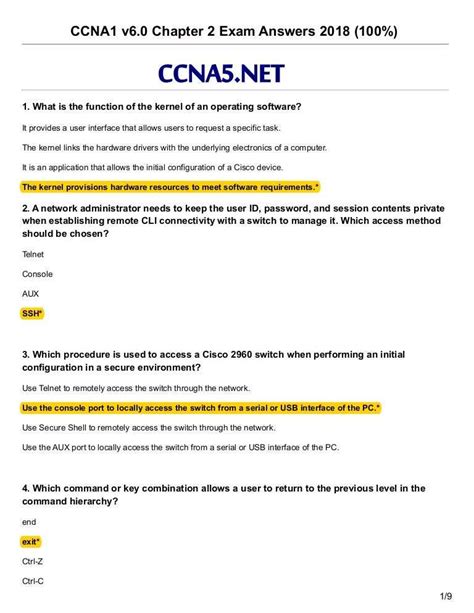 Cisco 1 Chapter 5 Test Answers Reader