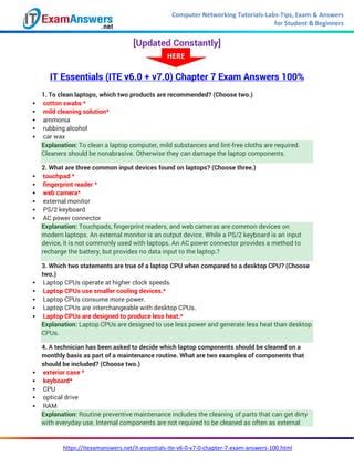 Cisco Chapter 7 Test Answers 2012 Doc