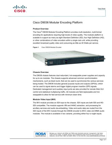 Cisco D9036 Modular Encoding Platform - 7018589C Ebook Reader