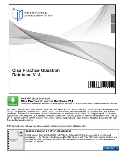 Cism Practice Question Database V14 Cd Rom Ebook PDF