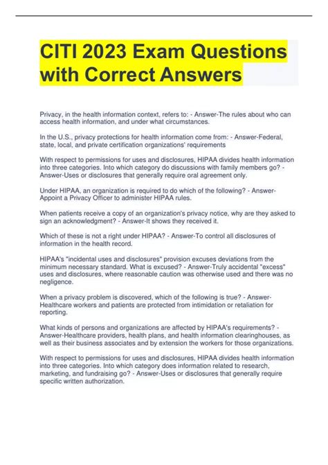 Citi Test Answers Doc