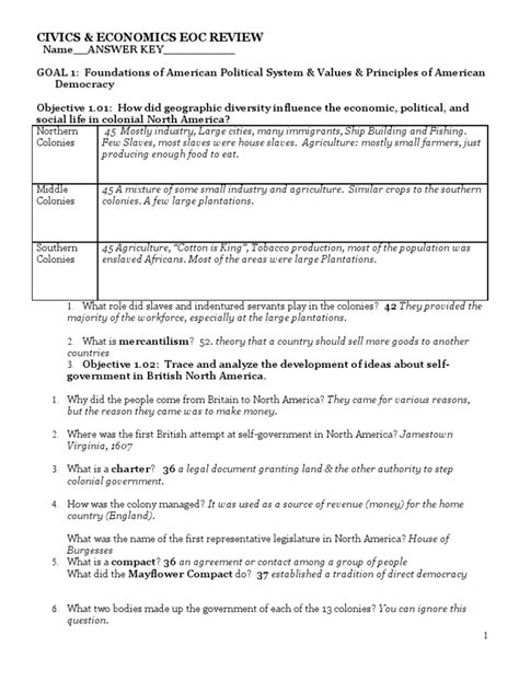 Civics And Economics Eoc Review Answers Reader