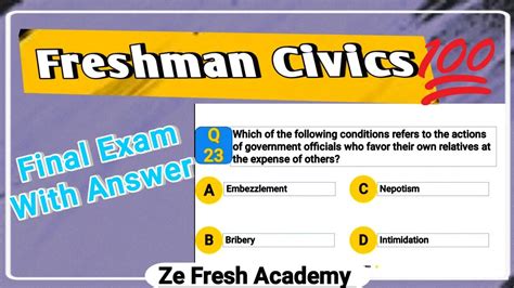 Civics Final Exam Answers Epub