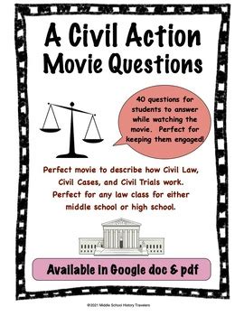 Civil Action Movie Answer Sheet PDF