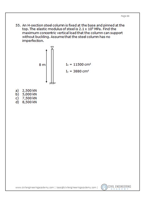 Civil Engineering Sample Exam PDF