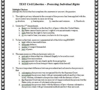 Civil Liberties Protecting Individual Rights Test Answers Kindle Editon