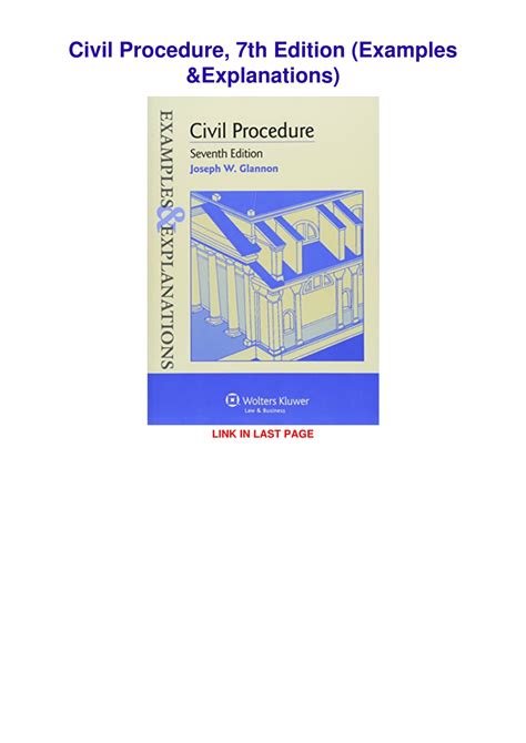 Civil Procedure 7th Edition Examples and Explanations PDF