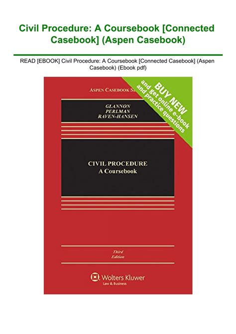 Civil Procedure A Coursebook Aspen Casebook Doc