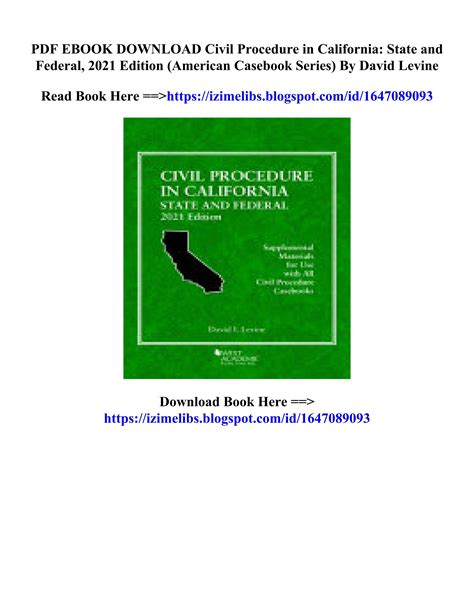 Civil Procedure California American Casebook Doc