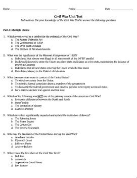 Civil War Reconstruction Test Answer Key Reader