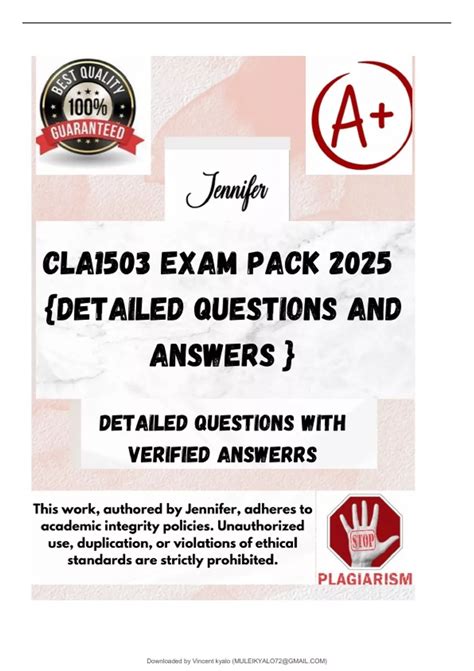 Cla1503 Exam Answers Kindle Editon