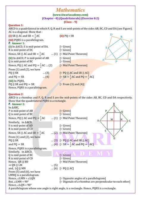 Class 9 Math Solution Of Chapter8 Epub