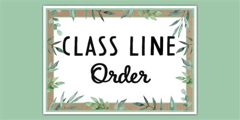 Class Line Order Template