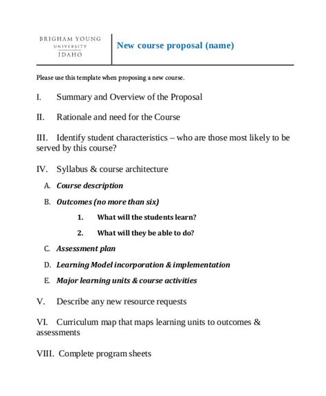 Class Proposal Template