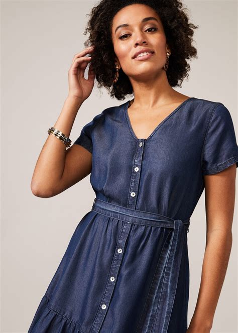 Classic Denim Chambray Dress: