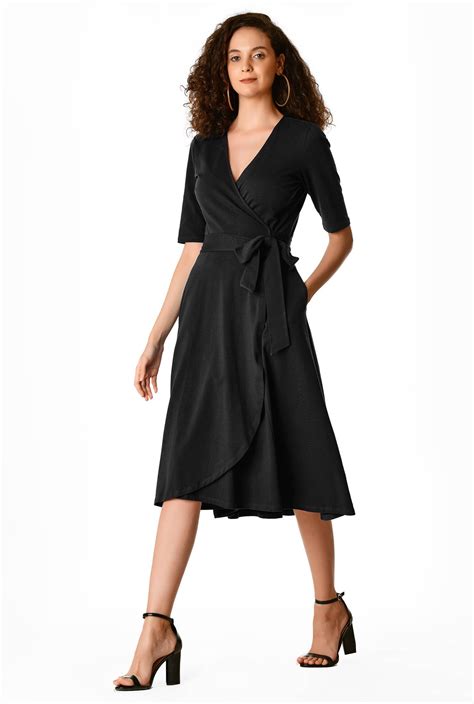 Classic V-Neck Wrap Dress: