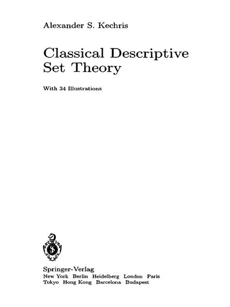 Classical Descriptive Set Theory 1st Edition Epub
