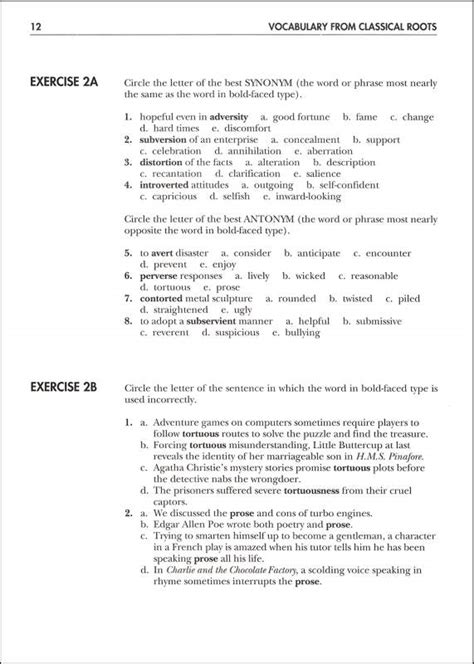 Classical Roots B Lesson 5 Exercise Answers PDF