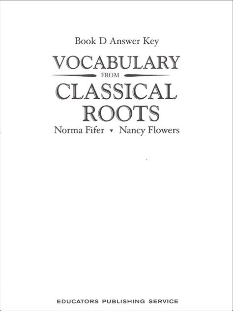 Classical Roots C Lesson 8 Answer Key Doc